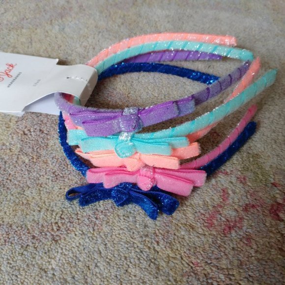 4 for $10 NEW 5 PC CAT & JACK GLITTER HEADBANDS - Picture 2 of 2
